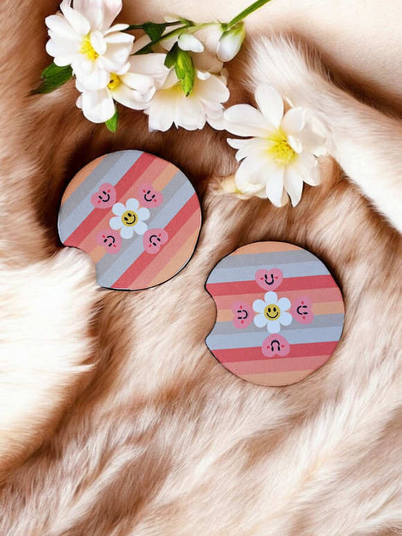 Smiley flower and hearts
