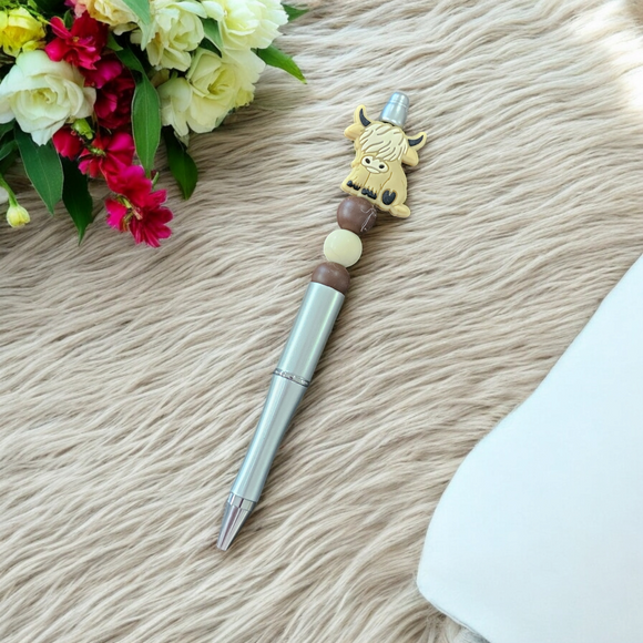 Beaded Pen - Highland Cow