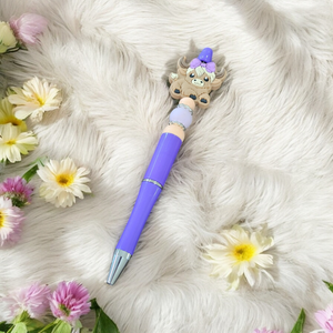 Beaded Pen - Highland Cow