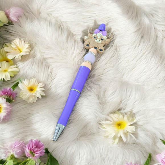 Beaded Pen - Highland Cow